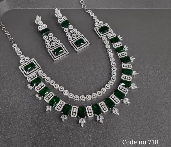 Cz Necklace 03841 - KRISHNA'S SWETA JEWELLERY