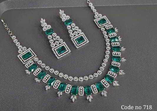 Cz Necklace 03841 - KRISHNA'S SWETA JEWELLERY