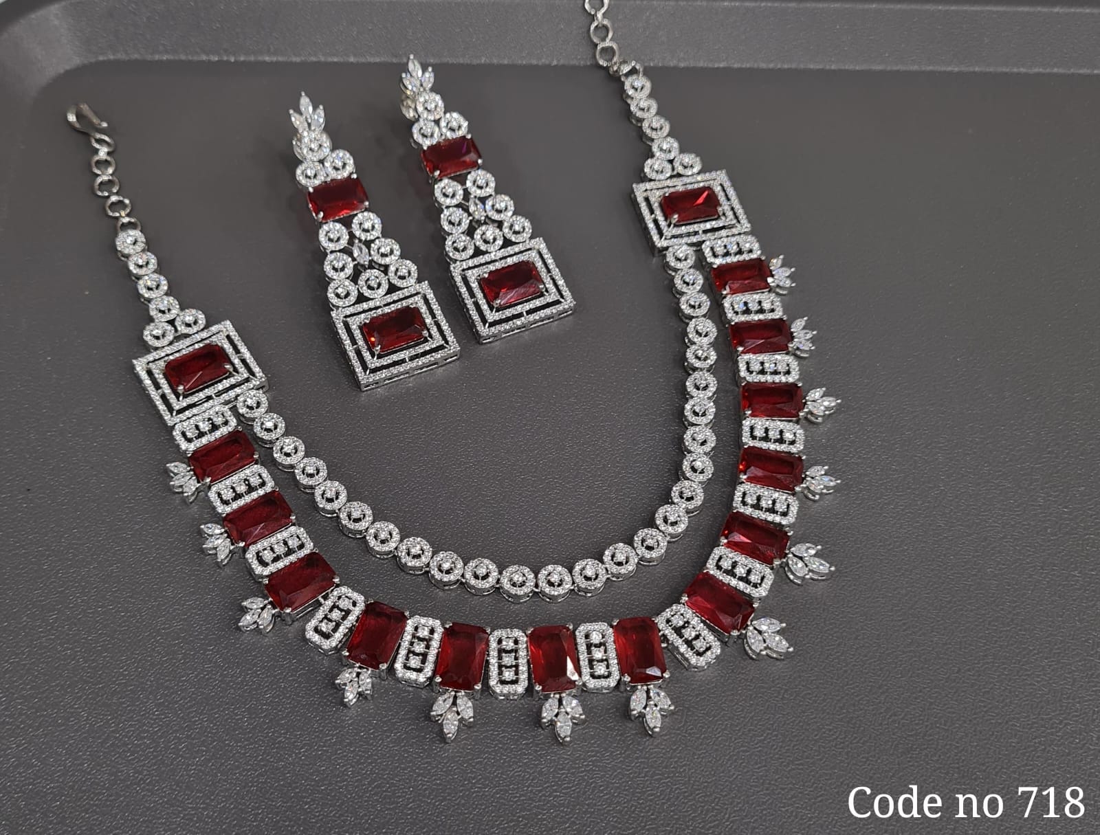 Cz Necklace 03841 - KRISHNA'S SWETA JEWELLERY