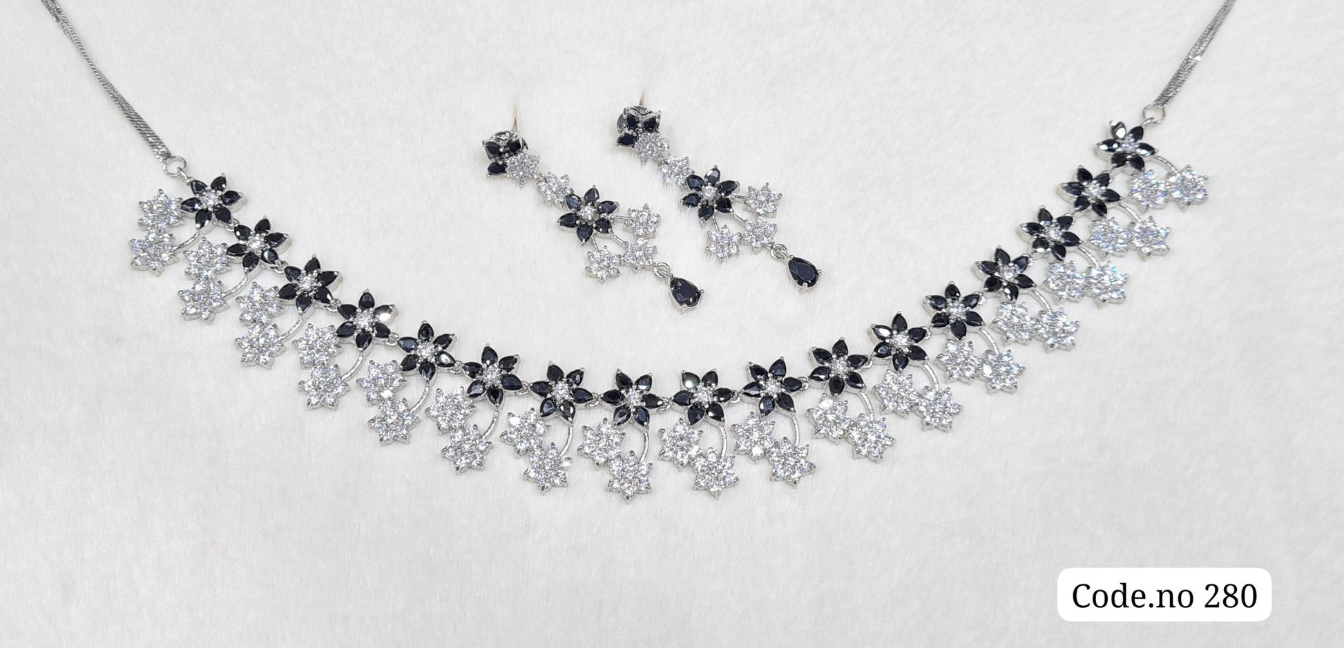 Cz Necklace 03842 - KRISHNA'S SWETA JEWELLERY