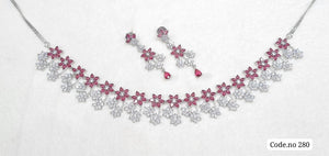 Cz Necklace 03842 - KRISHNA'S SWETA JEWELLERY