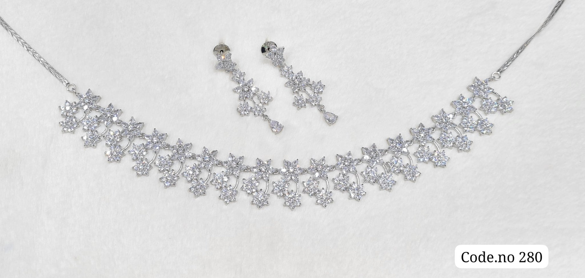 Cz Necklace 03842 - KRISHNA'S SWETA JEWELLERY