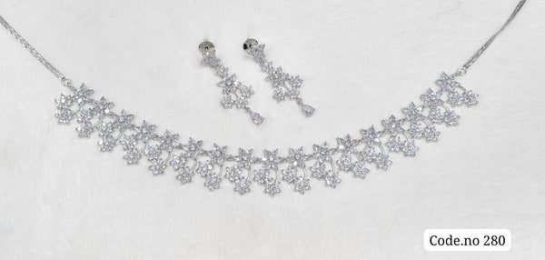 Cz Necklace 03842 - KRISHNA'S SWETA JEWELLERY