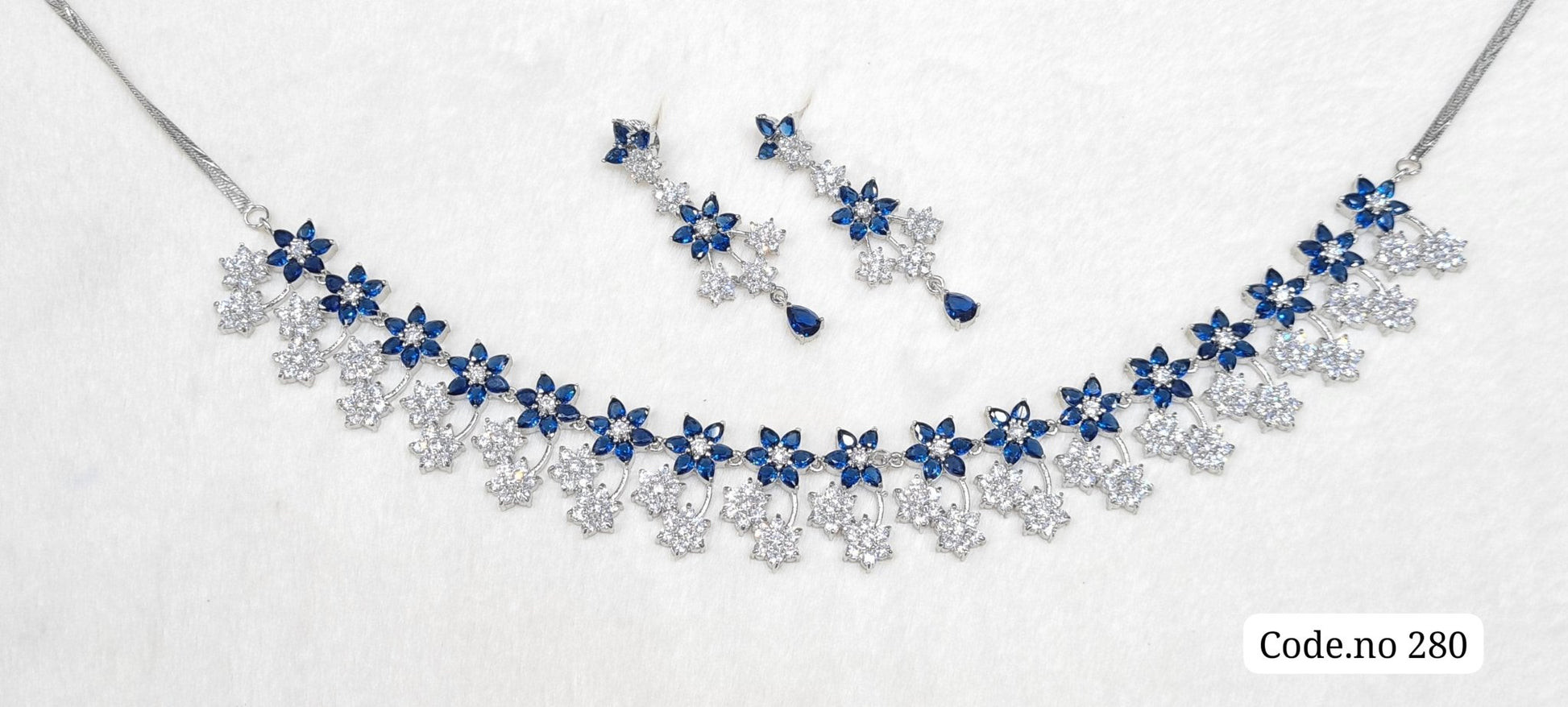 Cz Necklace 03842 - KRISHNA'S SWETA JEWELLERY