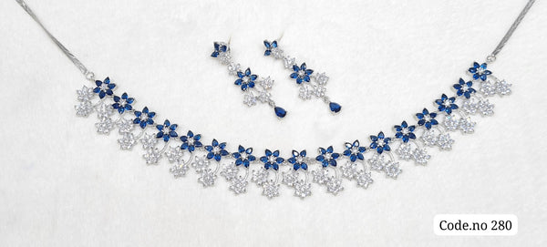 Cz Necklace 03842 - KRISHNA'S SWETA JEWELLERY