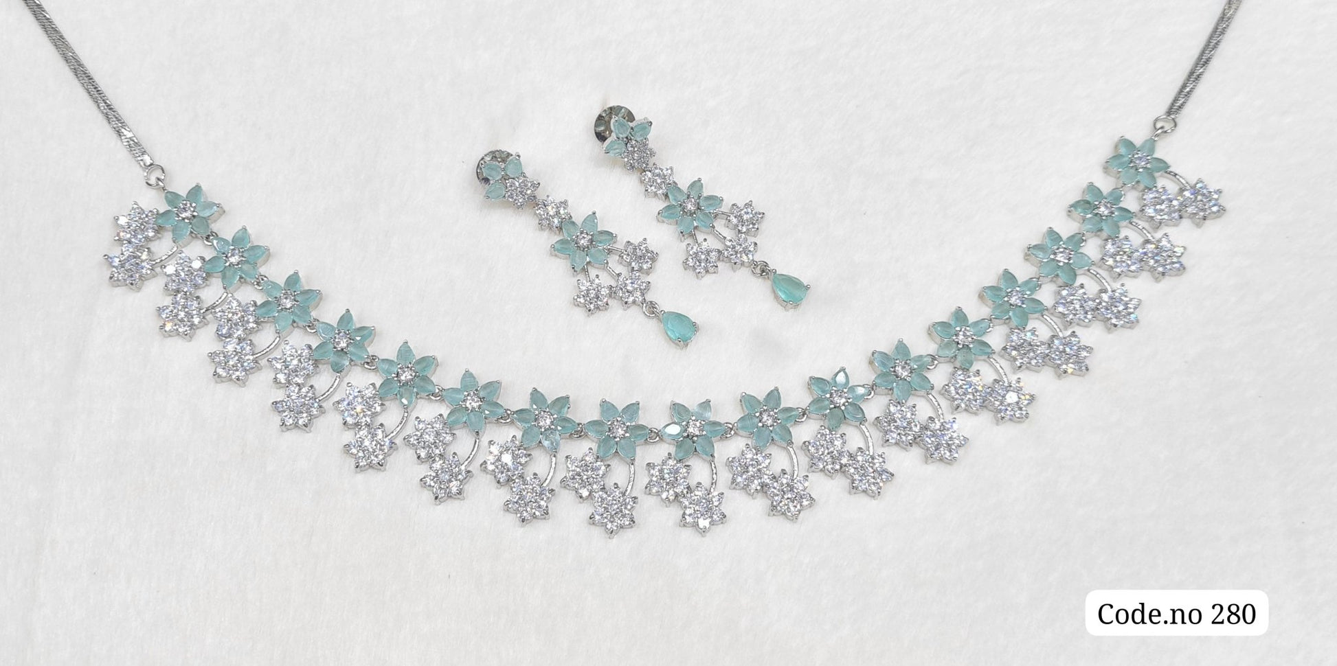 Cz Necklace 03842 - KRISHNA'S SWETA JEWELLERY