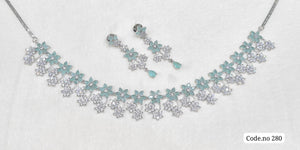 Cz Necklace 03842 - KRISHNA'S SWETA JEWELLERY