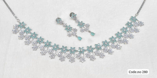 Cz Necklace 03842 - KRISHNA'S SWETA JEWELLERY