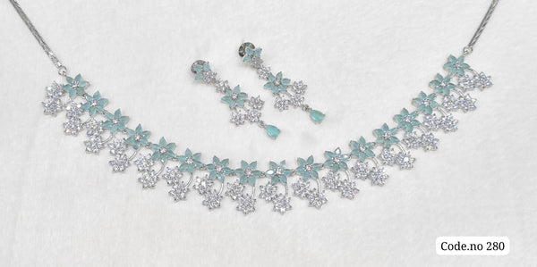 Cz Necklace 03842 - KRISHNA'S SWETA JEWELLERY