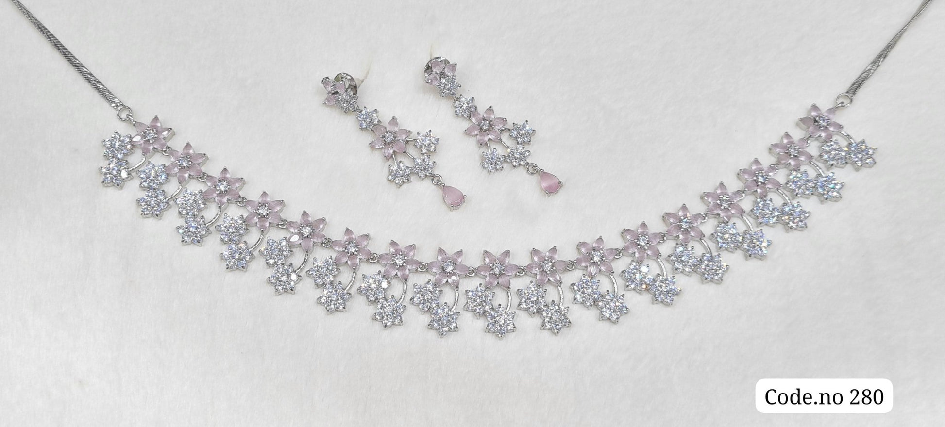 Cz Necklace 03842 - KRISHNA'S SWETA JEWELLERY