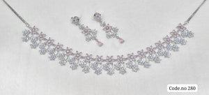 Cz Necklace 03842 - KRISHNA'S SWETA JEWELLERY