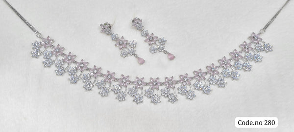 Cz Necklace 03842 - KRISHNA'S SWETA JEWELLERY
