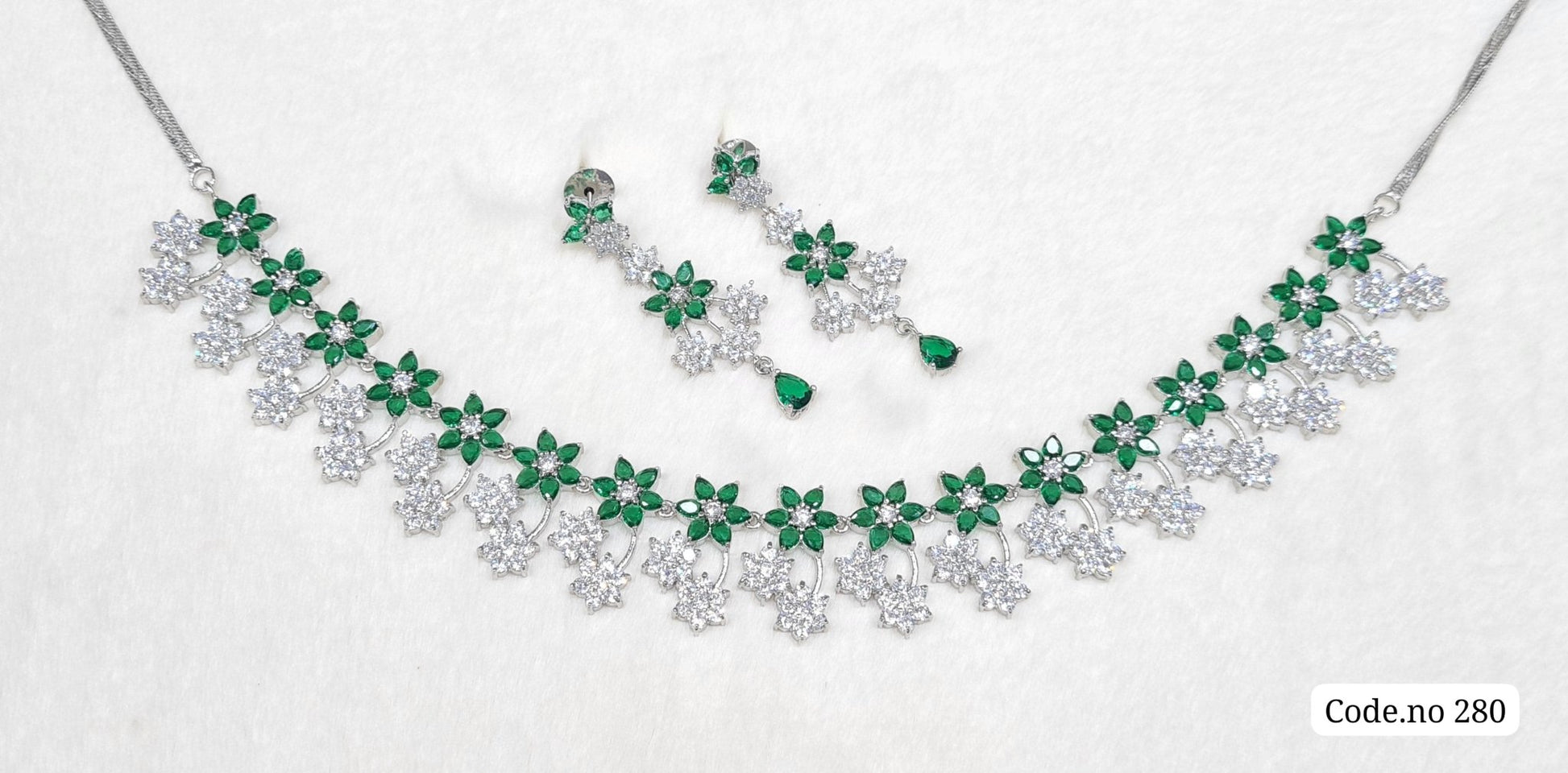 Cz Necklace 03842 - KRISHNA'S SWETA JEWELLERY