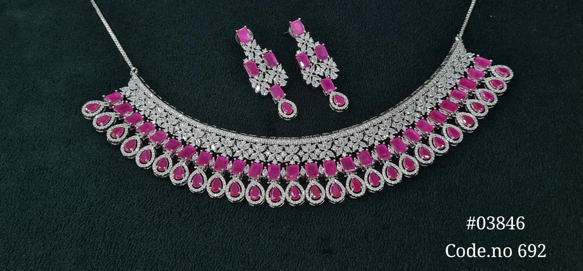Cz Necklace 03846 - KRISHNA'S SWETA JEWELLERY