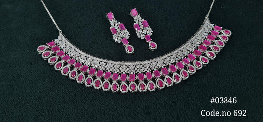 Cz Necklace 03846 - KRISHNA'S SWETA JEWELLERY