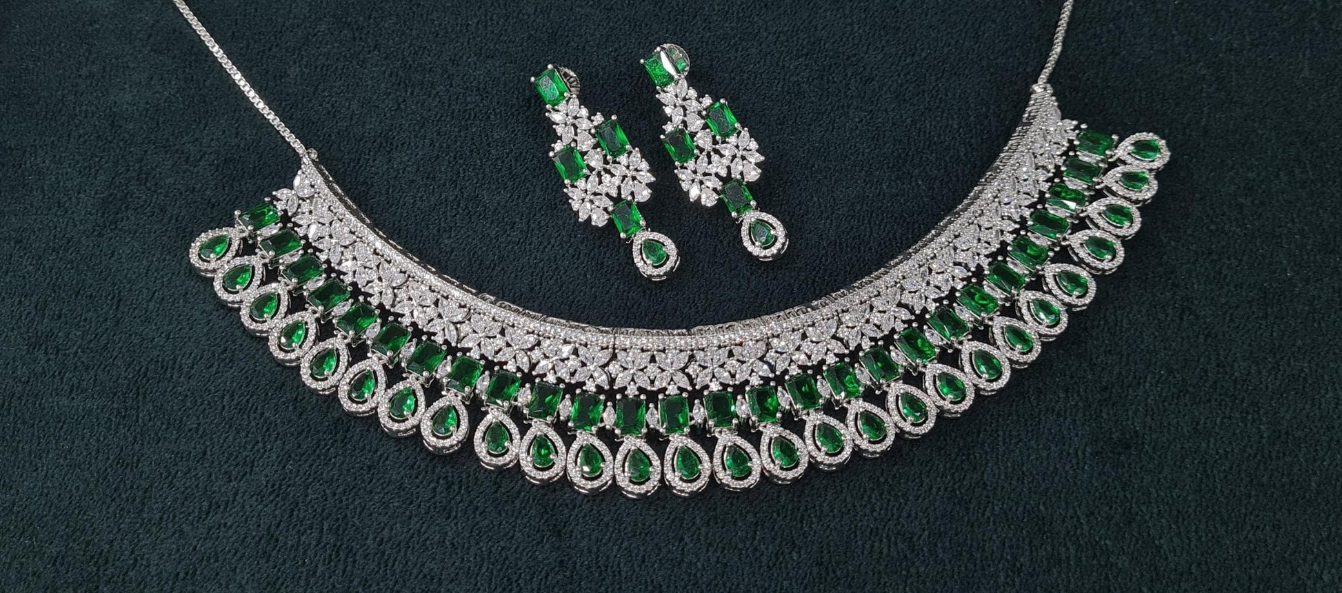 Cz Necklace 03846 - KRISHNA'S SWETA JEWELLERY