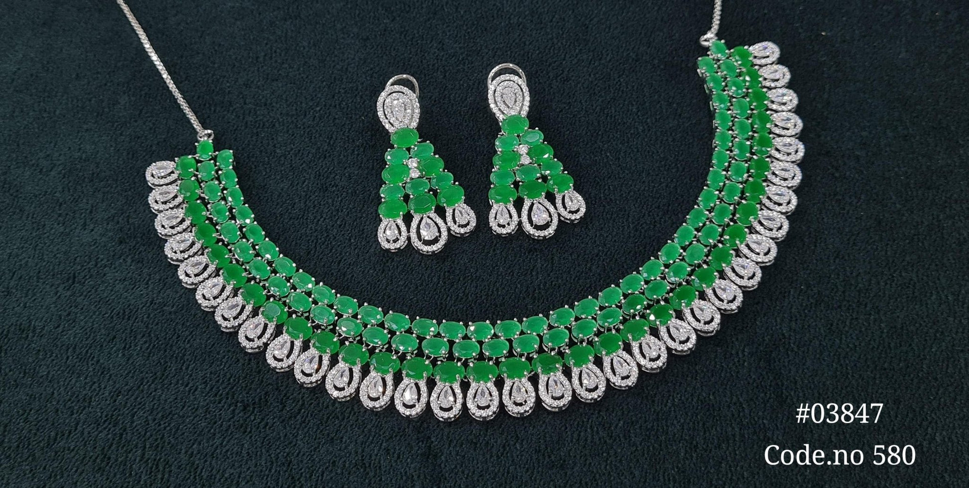 Cz Necklace 03847 - KRISHNA'S SWETA JEWELLERY