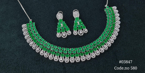Cz Necklace 03847 - KRISHNA'S SWETA JEWELLERY