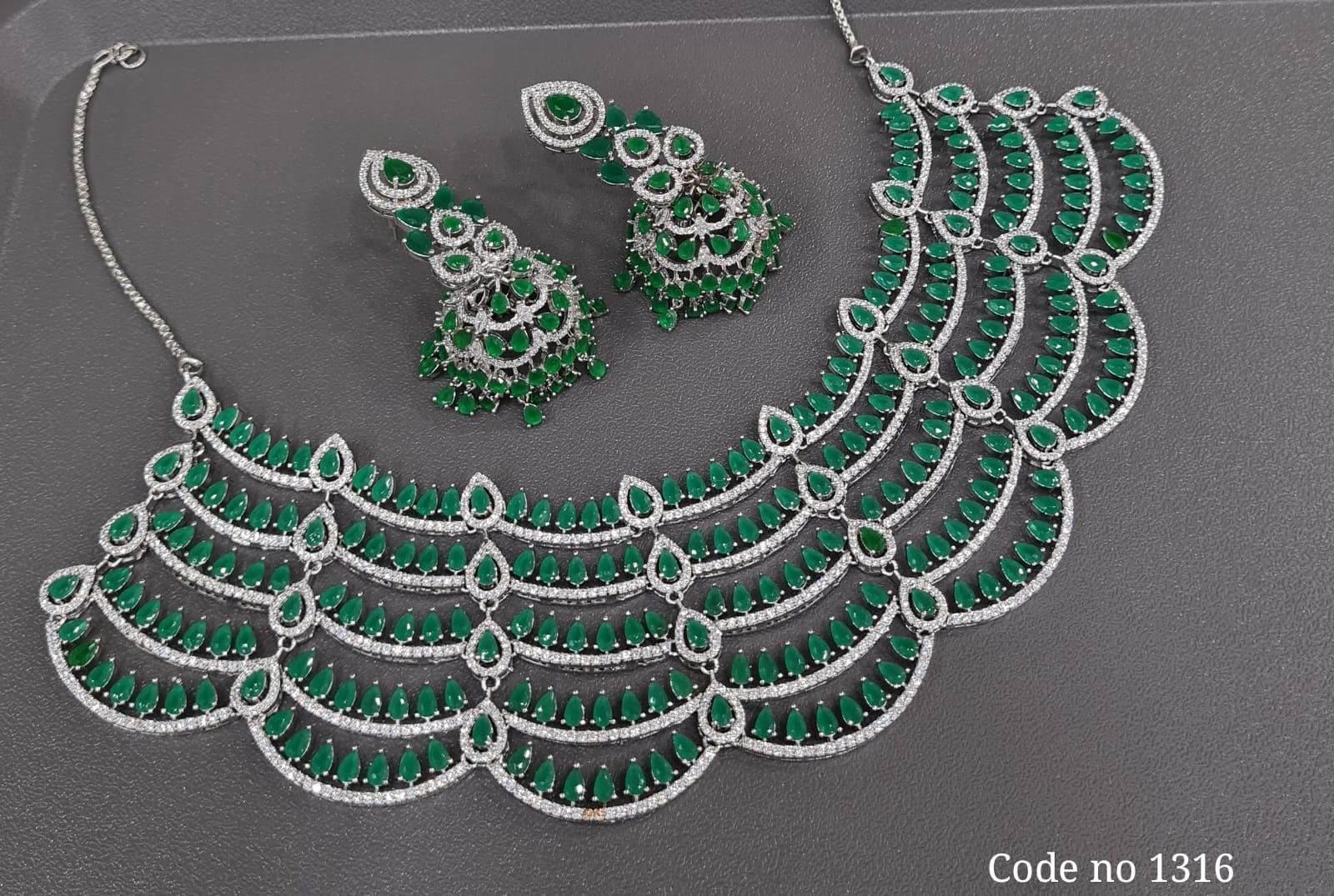 Cz Necklace 03848 - KRISHNA'S SWETA JEWELLERY
