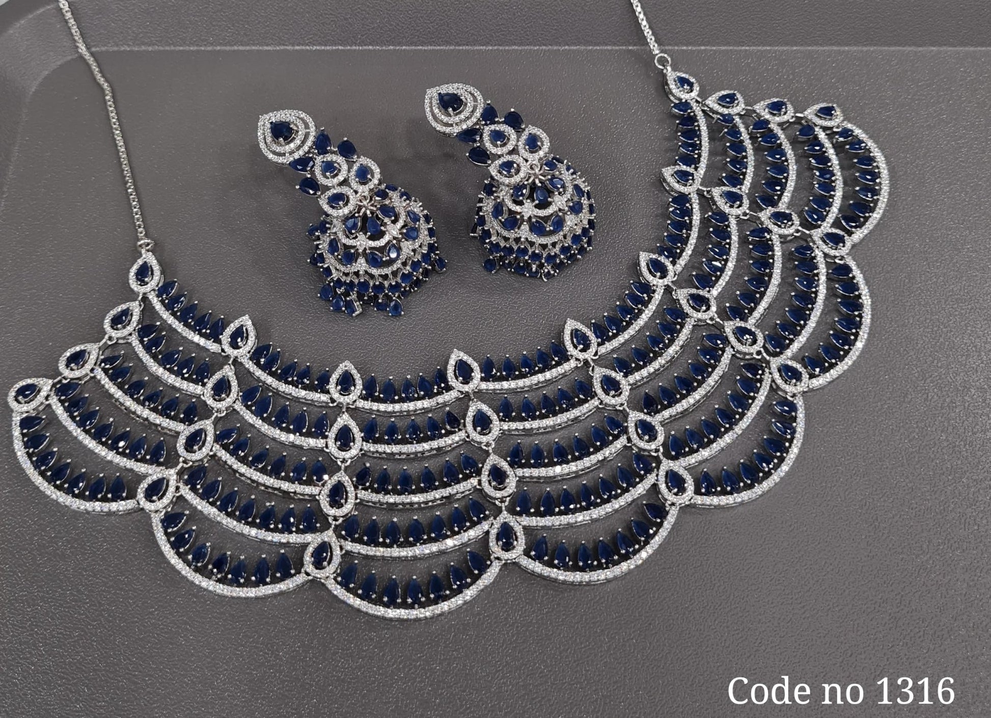 Cz Necklace 03848 - KRISHNA'S SWETA JEWELLERY