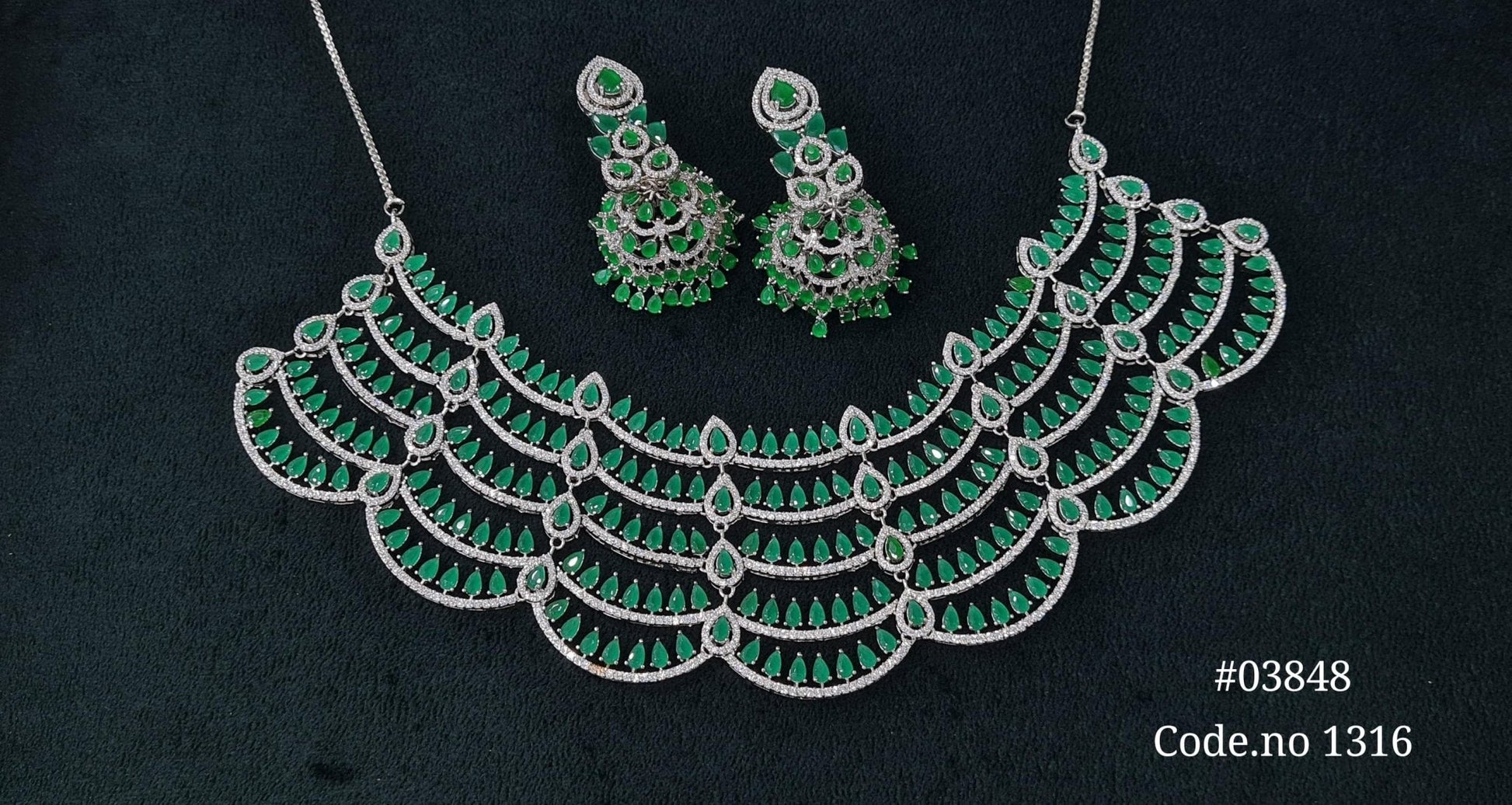 Cz Necklace 03848 - KRISHNA'S SWETA JEWELLERY