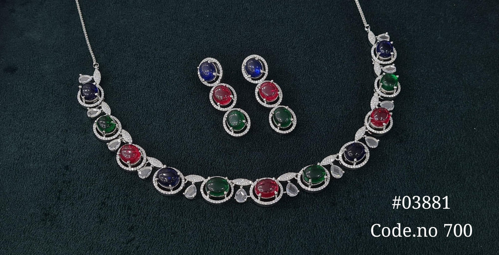 Cz Necklace 03881 - KRISHNA'S SWETA JEWELLERY