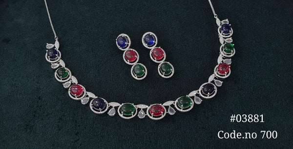 Cz Necklace 03881 - KRISHNA'S SWETA JEWELLERY