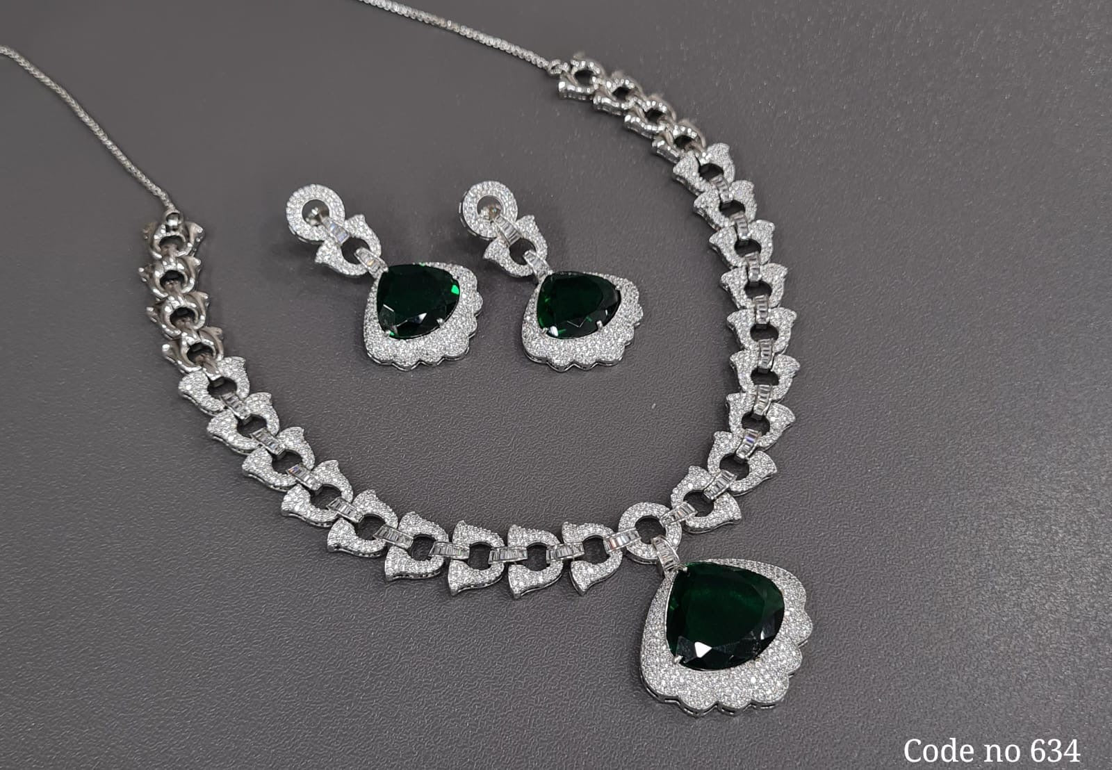 Cz Necklace 03882 - KRISHNA'S SWETA JEWELLERY