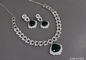 Cz Necklace 03882 - KRISHNA'S SWETA JEWELLERY