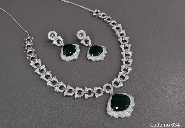 Cz Necklace 03882 - KRISHNA'S SWETA JEWELLERY