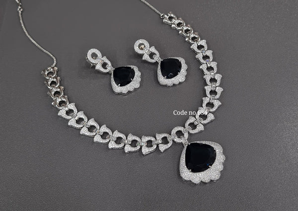Cz Necklace 03882 - KRISHNA'S SWETA JEWELLERY