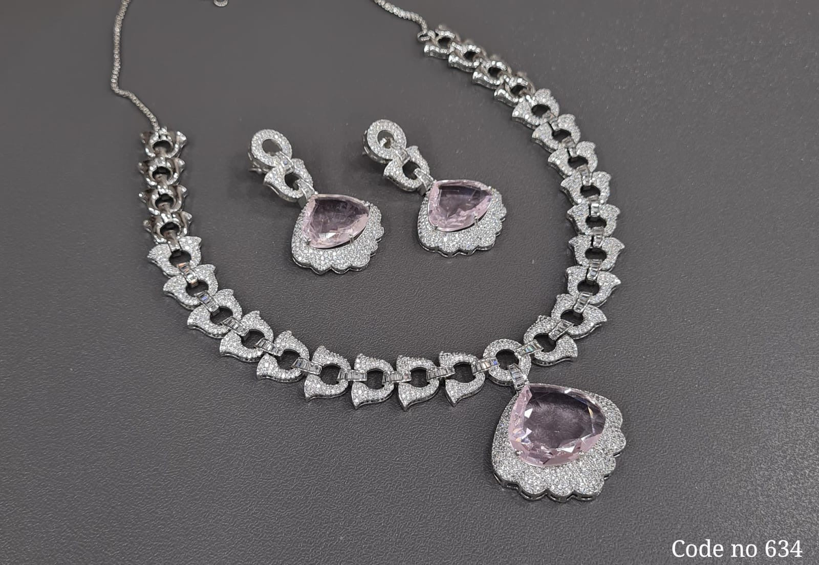 Cz Necklace 03882 - KRISHNA'S SWETA JEWELLERY