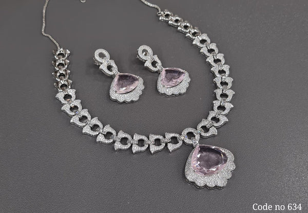 Cz Necklace 03882 - KRISHNA'S SWETA JEWELLERY