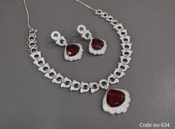 Cz Necklace 03882 - KRISHNA'S SWETA JEWELLERY