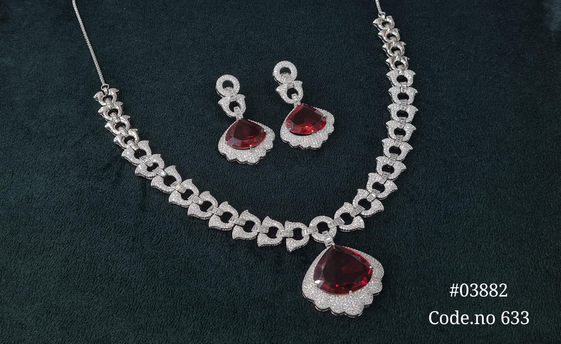 Cz Necklace 03882 - KRISHNA'S SWETA JEWELLERY