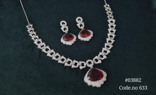 Cz Necklace 03882 - KRISHNA'S SWETA JEWELLERY