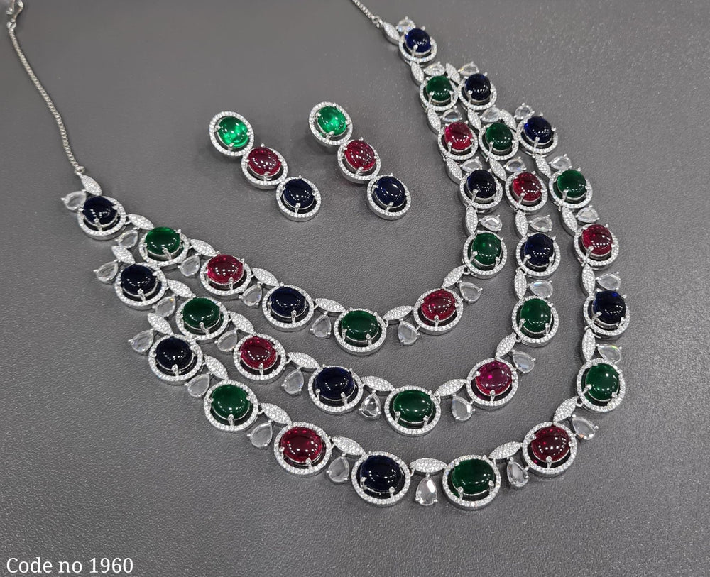 Cz Necklace 03883 - KRISHNA'S SWETA JEWELLERY