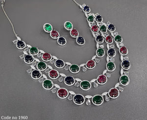 Cz Necklace 03883 - KRISHNA'S SWETA JEWELLERY