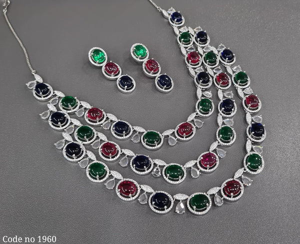 Cz Necklace 03883 - KRISHNA'S SWETA JEWELLERY