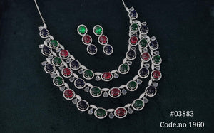 Cz Necklace 03883 - KRISHNA'S SWETA JEWELLERY