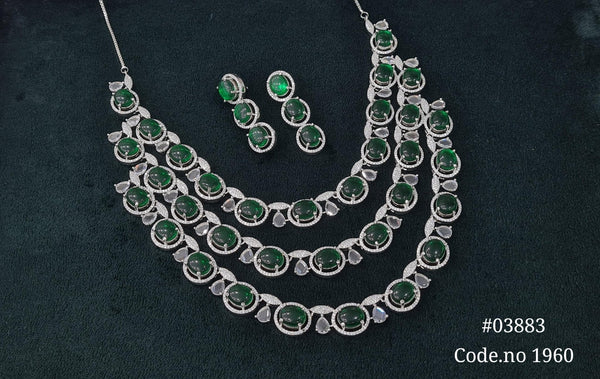 Cz Necklace 03883 - KRISHNA'S SWETA JEWELLERY