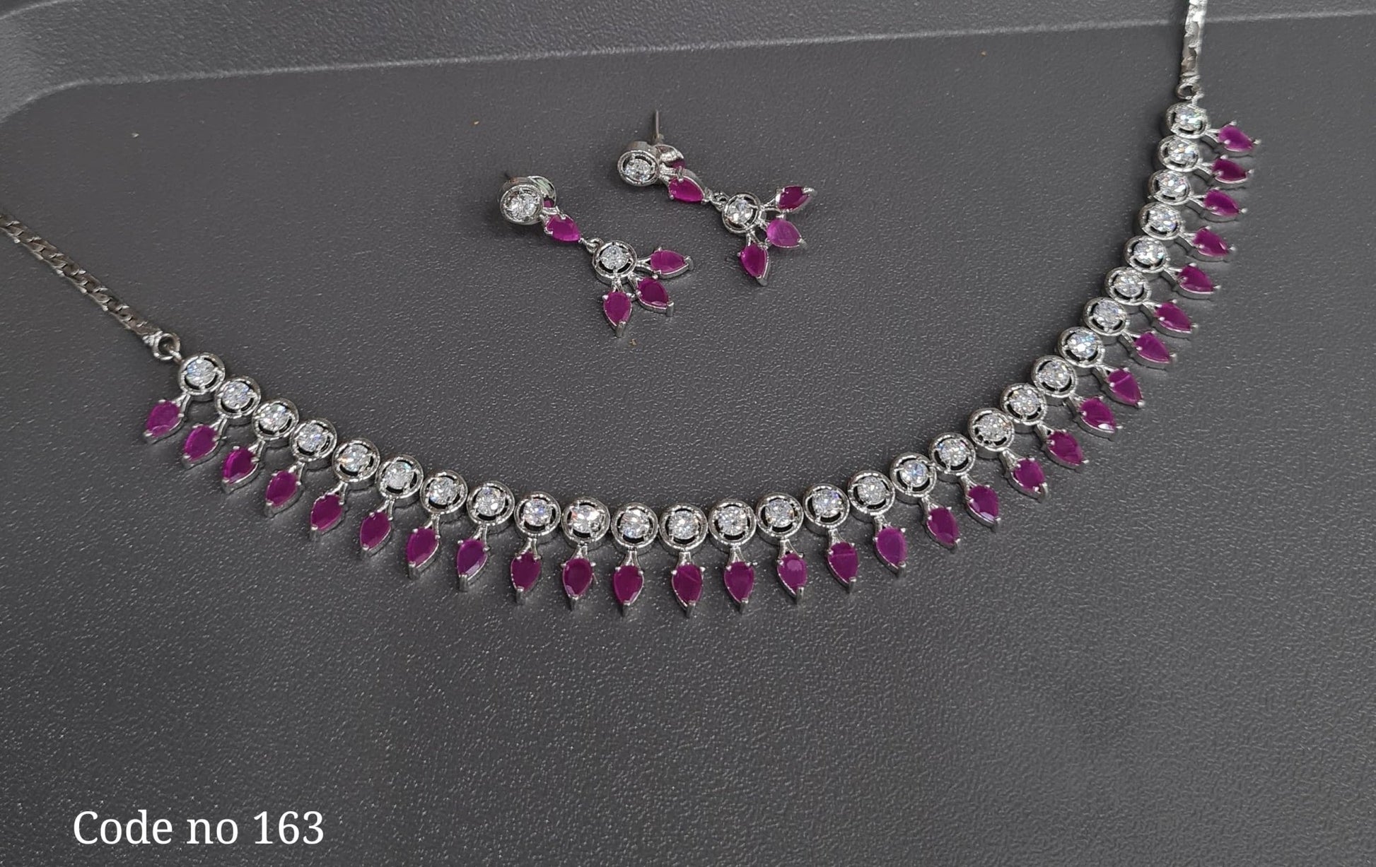 Cz Necklace 03884 - KRISHNA'S SWETA JEWELLERY