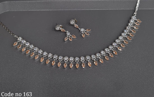 Cz Necklace 03884 - KRISHNA'S SWETA JEWELLERY