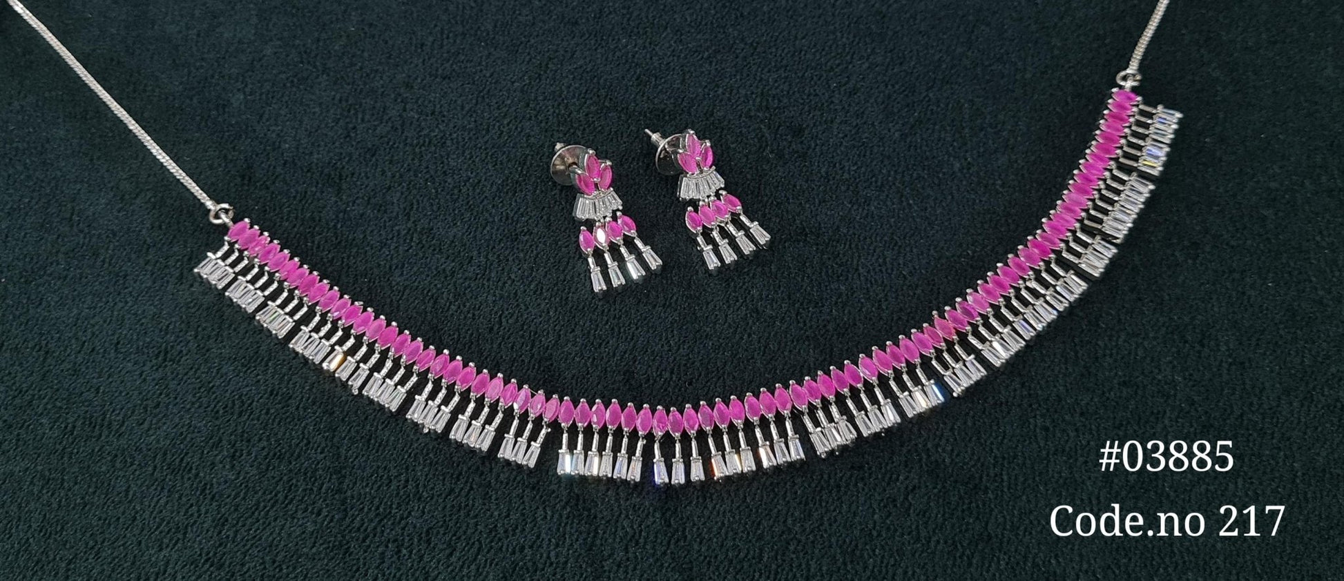 Cz Necklace 03885 - KRISHNA'S SWETA JEWELLERY