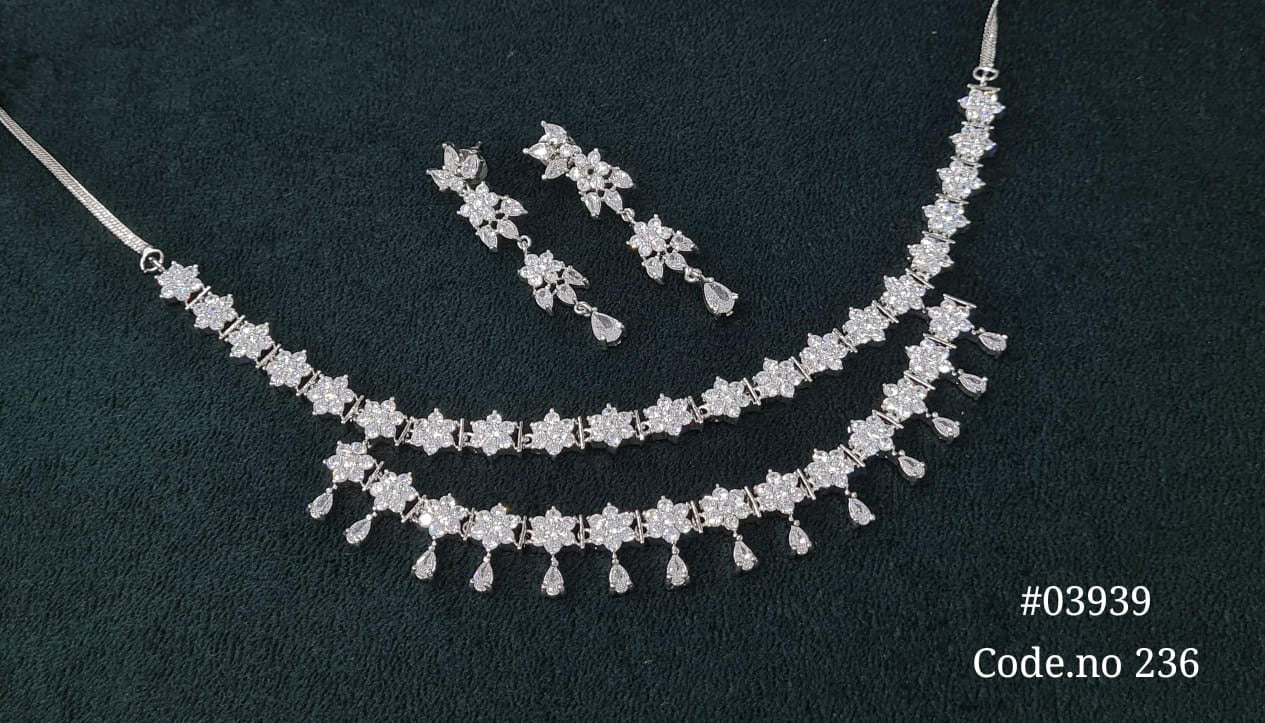 Cz Necklace 03939 - KRISHNA'S SWETA JEWELLERY