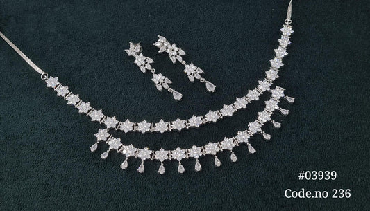 Cz Necklace 03939 - KRISHNA'S SWETA JEWELLERY