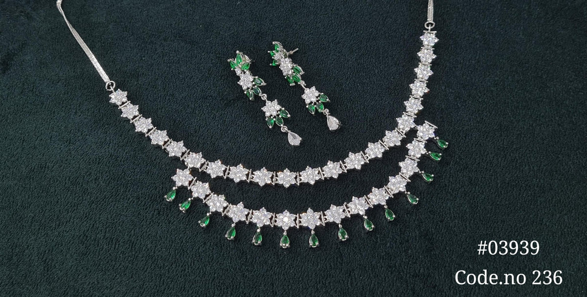 Cz Necklace 03939 - KRISHNA'S SWETA JEWELLERY