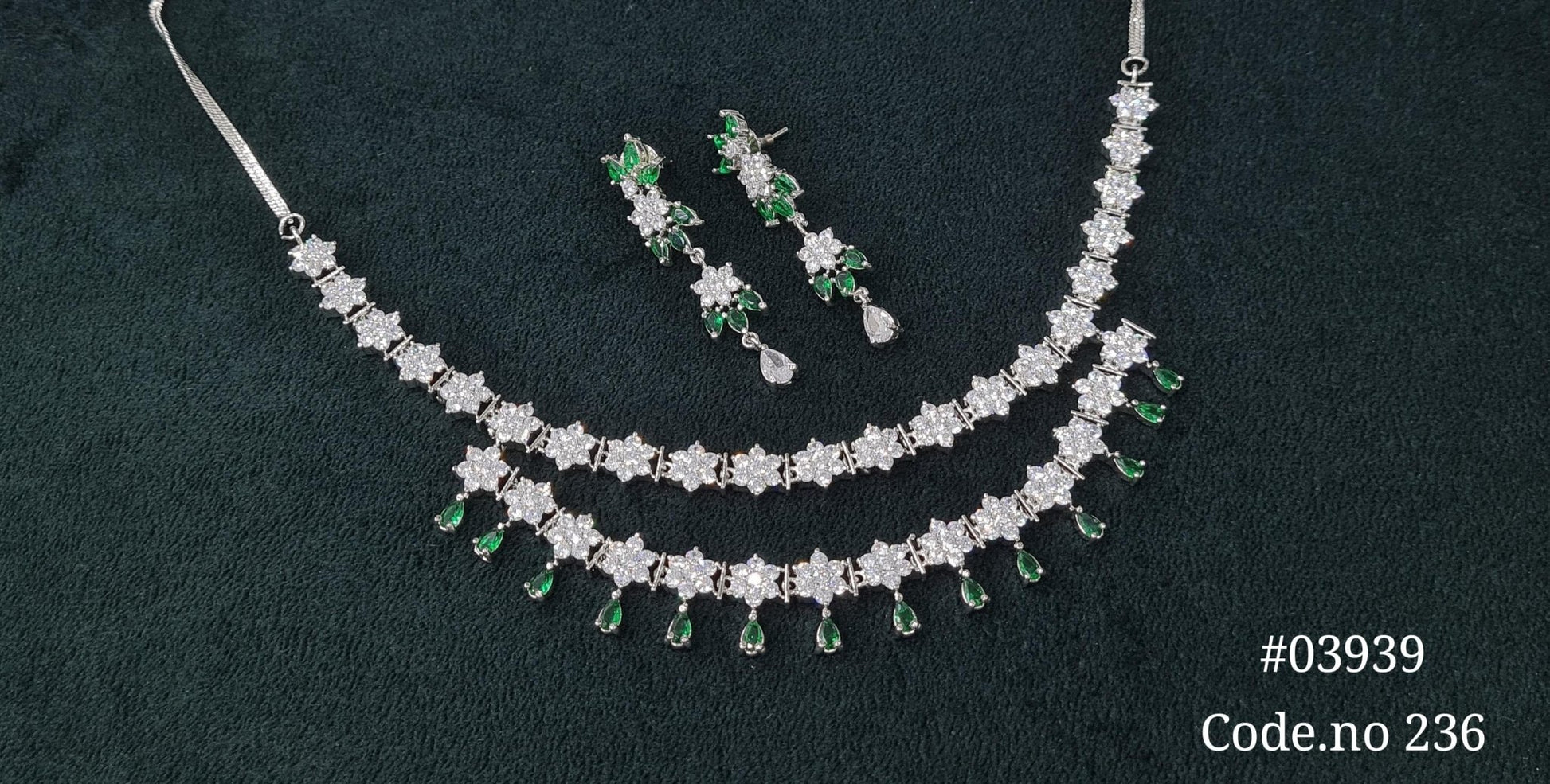 Cz Necklace 03939 - KRISHNA'S SWETA JEWELLERY