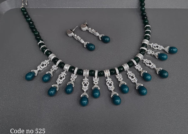 Cz Necklace 03942 - KRISHNA'S SWETA JEWELLERY