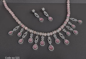 Cz Necklace 03942 - KRISHNA'S SWETA JEWELLERY